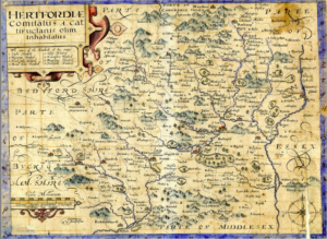 Medieval map of Hertfordshire